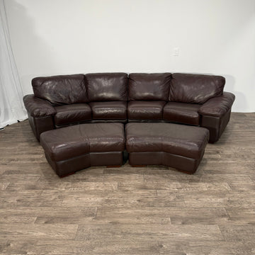 *Rare* Real Leather Bassett John Elway Sectional Couch (Retails $4000)